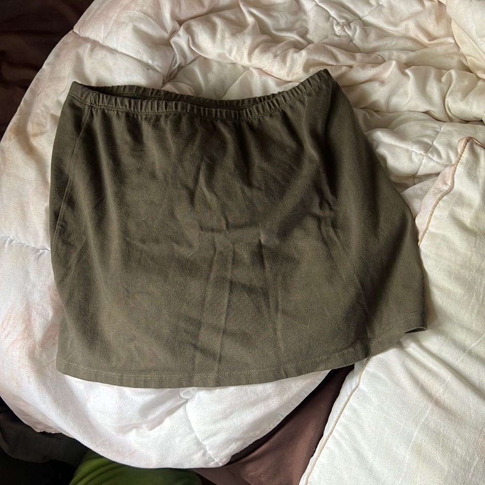 Olive green one size brandy mini skirt